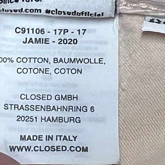 Anthropologie CLOSED Jamie High Waist Straight Leg Jeans LIGHT PEACH Size 26 - Picture 9 of 10